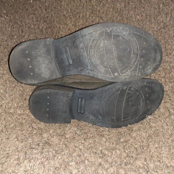 GOODSTEP-Portugal-Silver Crackled Leather/Fabric-Moto Boots-Pull-On-Sz 38-NM - Picture 7 of 7